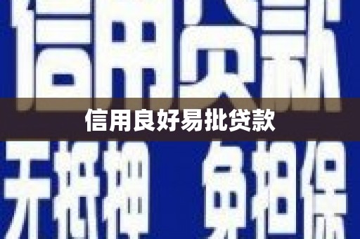 山丹信用良好易批贷款